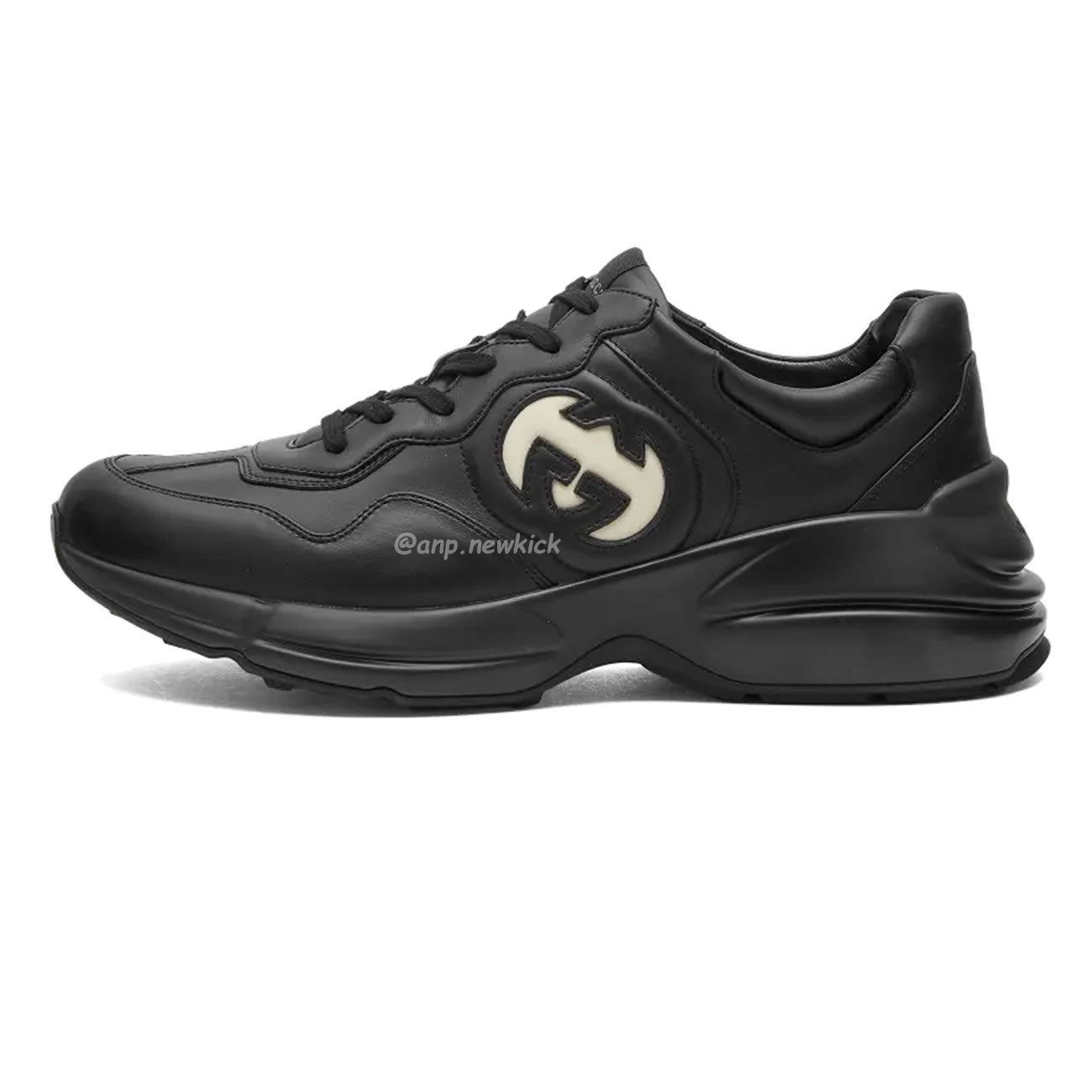 Gucci Rhyton Interlocking G Sneaker Black White 757857 Upg70 9567 (10) - newkick.org